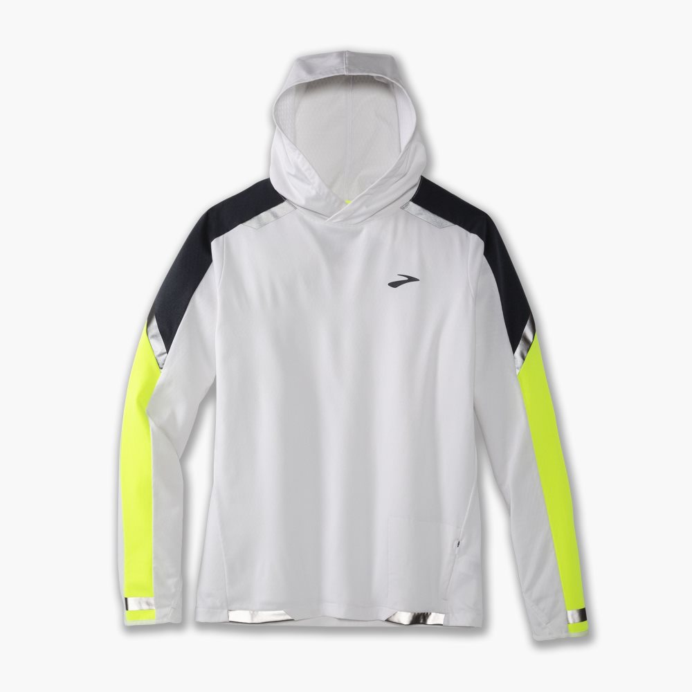 Brooks Run Visible Thermal Hoodie White | 31LSUWQVJ