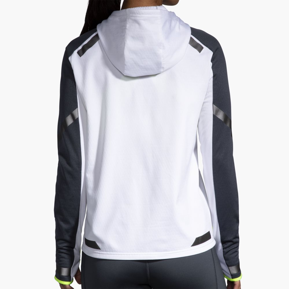 Brooks Run Visible Thermal Hoodie White | 94UVSRLHT