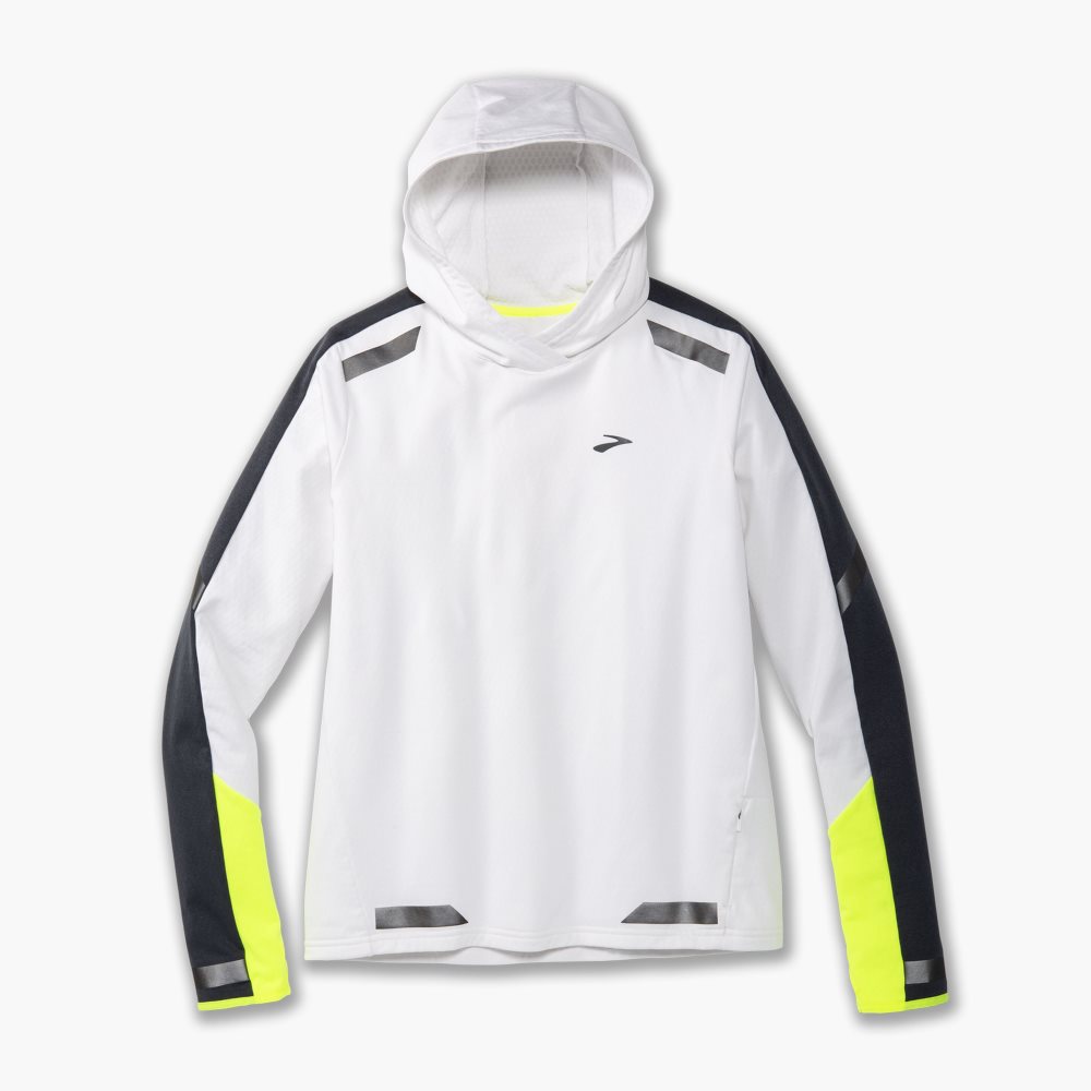 Brooks Run Visible Thermal Hoodie White | 94UVSRLHT