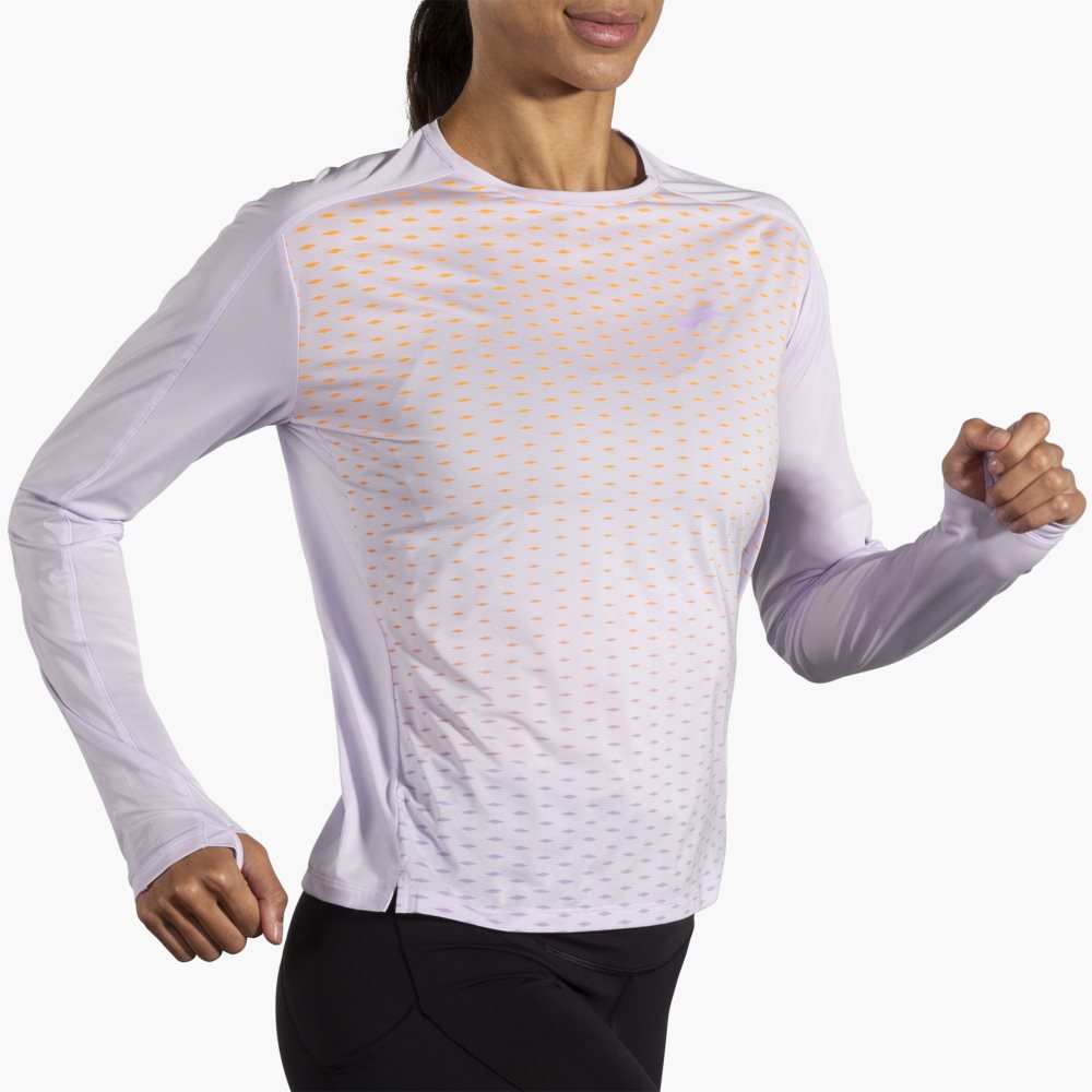 Brooks Sprint Free Long Sleeve 2.0 Light Purple | 07KVLUROW